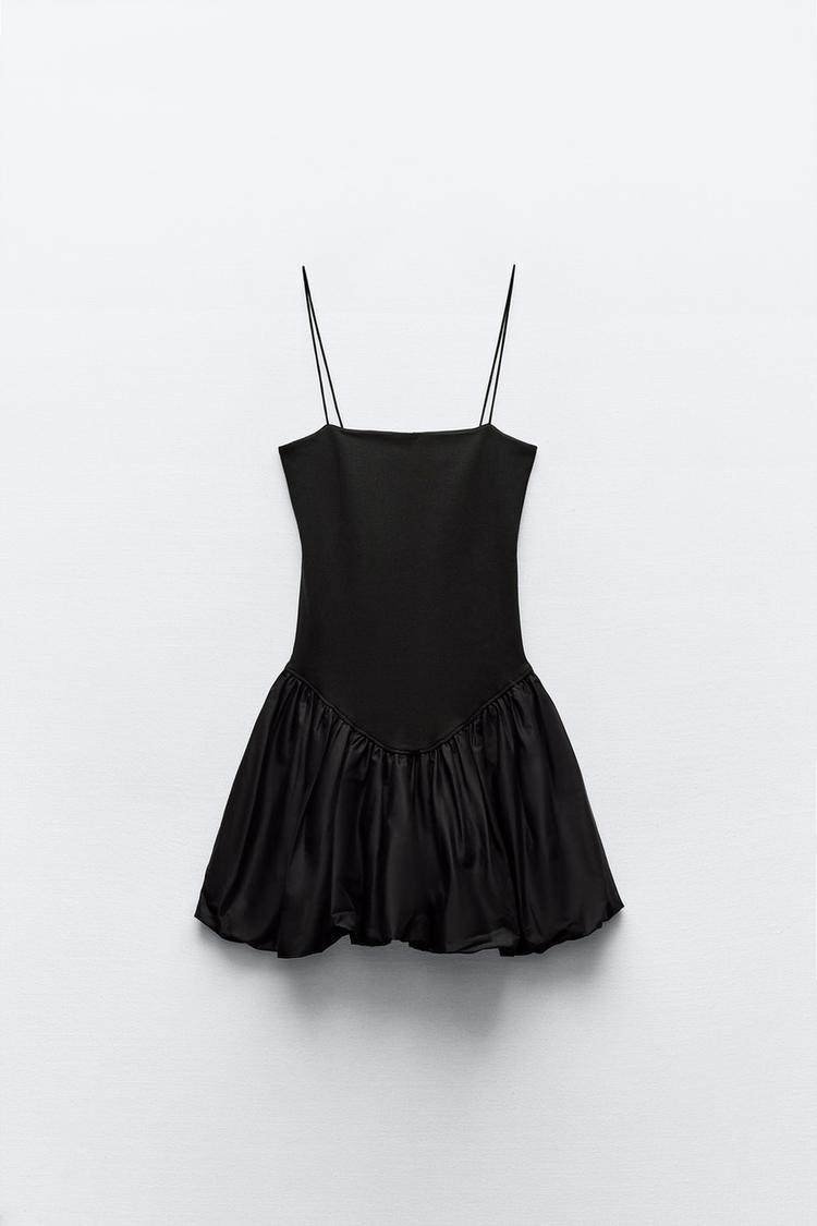 Off-the-shoulder Stretchy Thin-strapped Ruffled Patchwork Dress - Image 6
