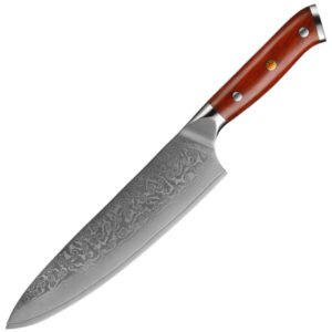 Ebony Handle Damascus Steel Knife 8-inch Chef Knife