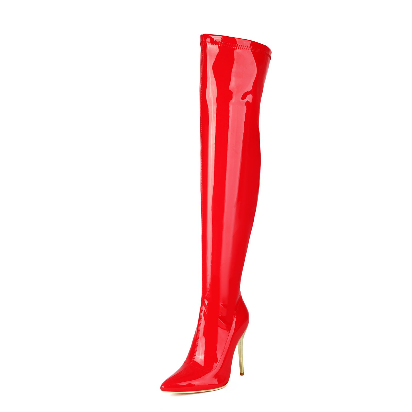European And American-style Patent Leather Over-the-knee High Heels - Image 8