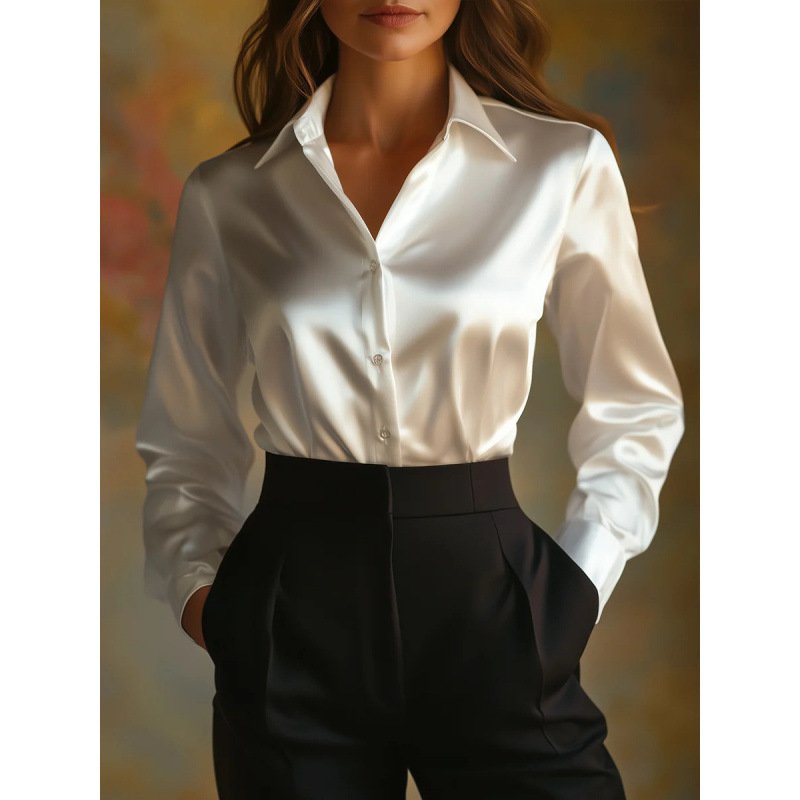 Solid-color Casual Loose-fit Women's Shirt - Image 2