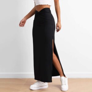 Women's Simple And Fashionable Design Sense Skirt Autumn And Winter High-waisted Draped Split Long Skirt
