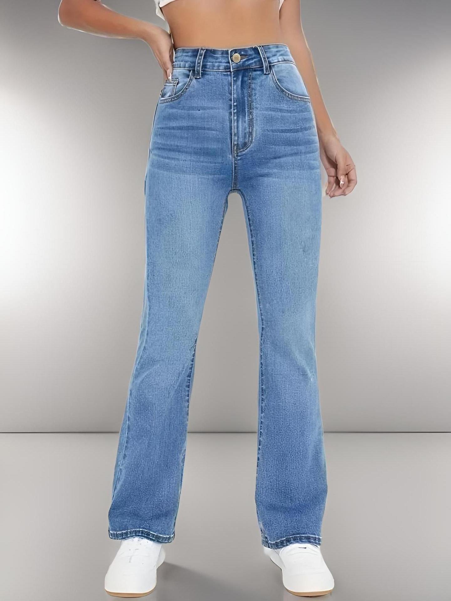 European And American Style Women Skinny Light Blue Jeans For Women Slim-fit Figure Flattering Pants Trendy - Image 6