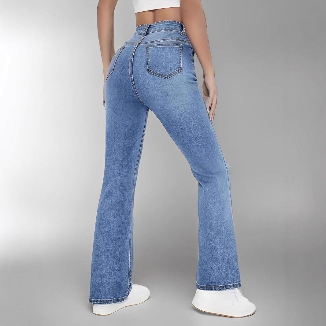 European And American Style Women Skinny Light Blue Jeans For Women Slim-fit Figure Flattering Pants Trendy - Image 4