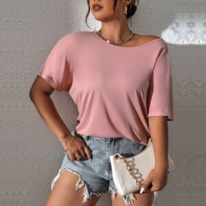 Women's Loose Casual Round Neck Versatile Knit Top