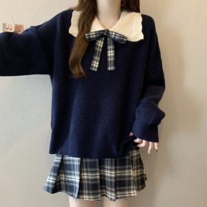 Women's Collegiate Color-block Knit Sweater