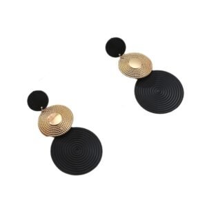 Simple Retro Metal Circle Color Matching Mosquito Coil Geometric Earrings For Women