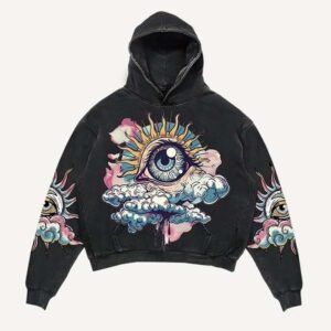 Men's Printed Long Sleeved Hooded Sweatshirt