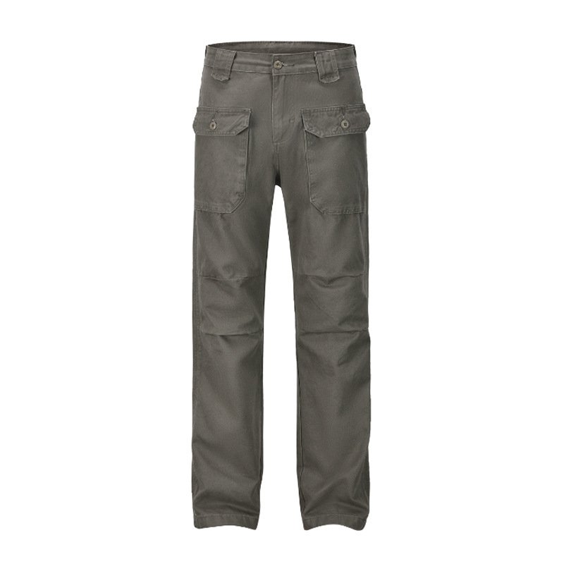 Men's Basic All-matching Trendy Gray-green Overalls Casual Loose Trousers - Image 5