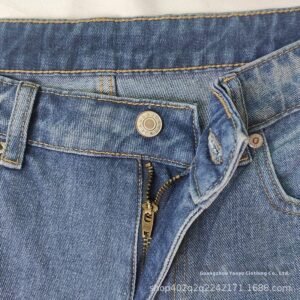 Loose Mid Waist Casual Straight Pants Cropped Pants