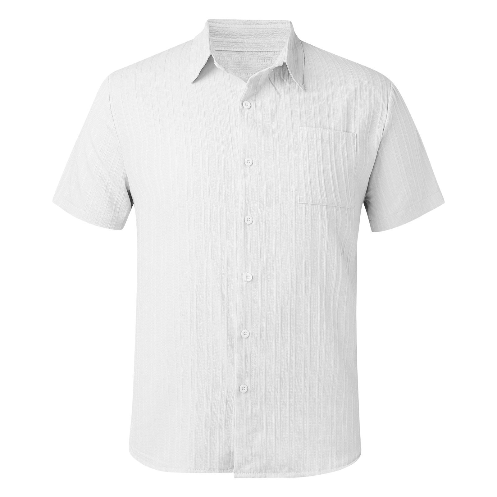 New Mens Textured Solid-color Shirt - Image 7
