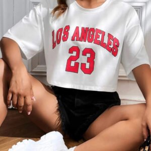 Personalized English Letters Summer Hot-selling Navel T-shirt