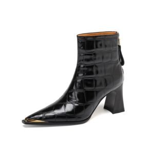 New Autumnwinter Pointed-toe Ankle Boots Featuring Slender Stiletto Heel And A Back Zipper