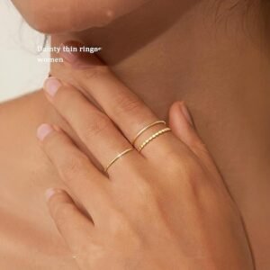 Plain Band Set Minimalist Slim Ring