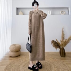 Womens Long Knitted Base Dress For FallWinterNew Style To Pair With Coats