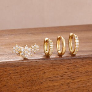 Geometric Six Petal Long Earrings