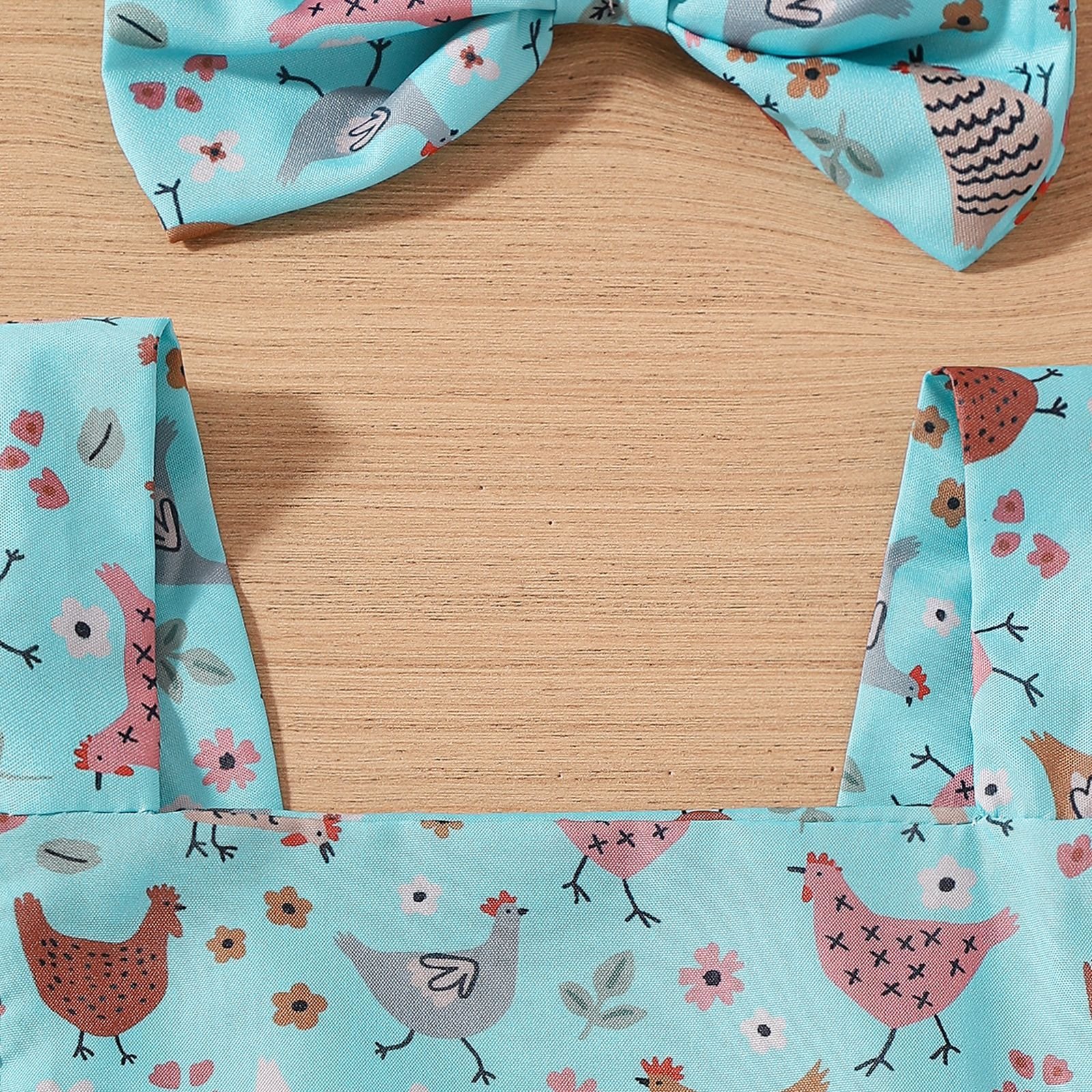 Baby Cartoon Chicken Flounced Sleeve Dress - Image 3