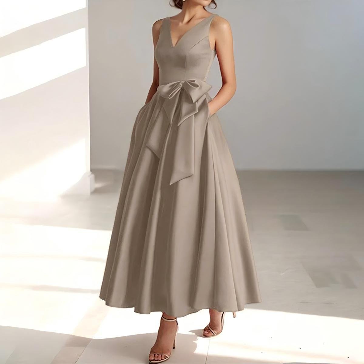 Birthday Party Host V-neck Socialite Daily Wearable Slimming Dress - Image 2