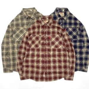 Retro All-cotton Plaid Men's College Loose Casual Long-sleeved Shirt
