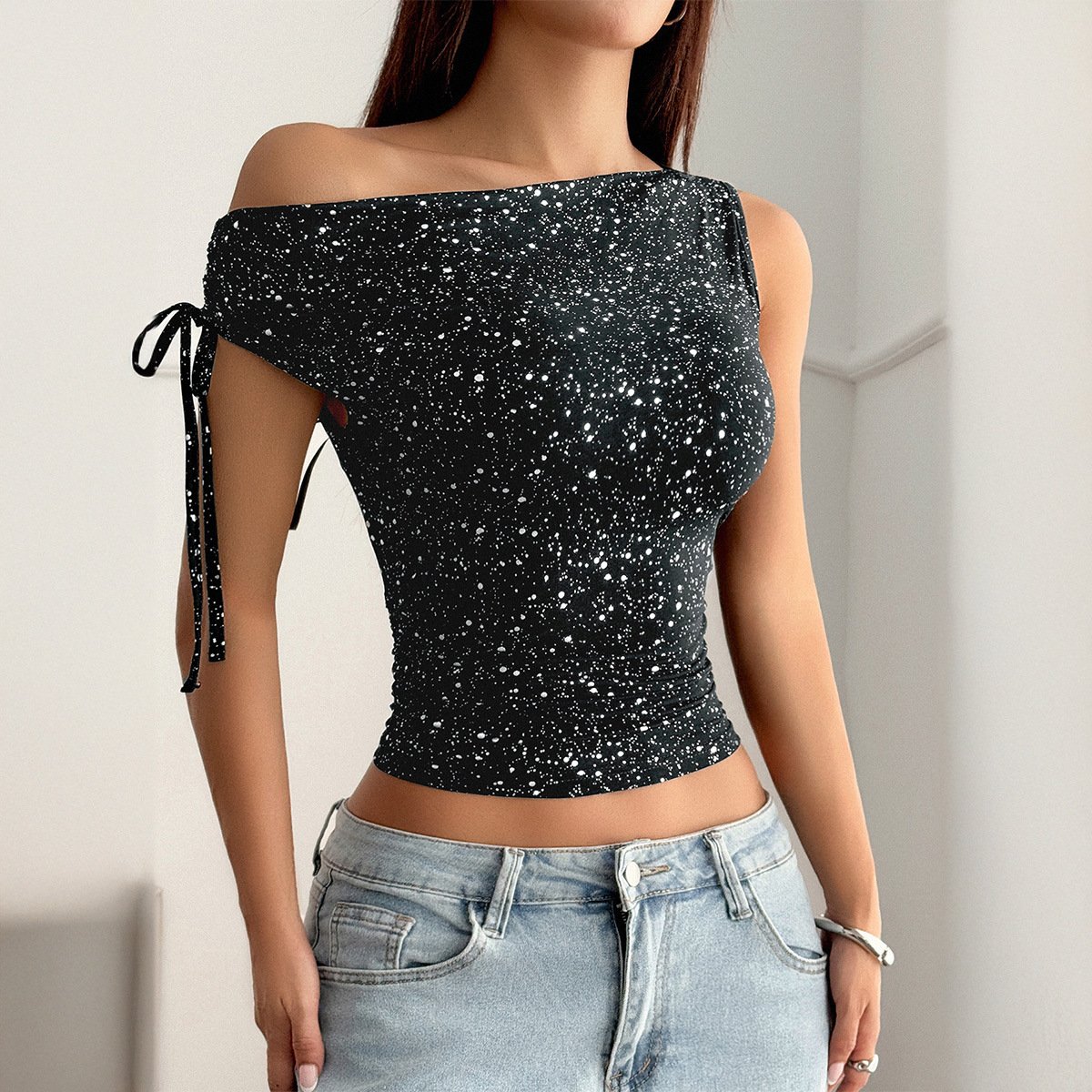 Spicy Girl Sexy Polka-Dot Sleeveless Tank Top Women's T-Shirt - Image 4