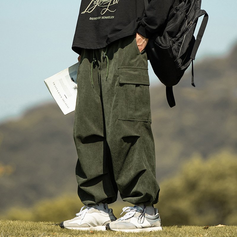 Autumn And Winter Straight Casual Wide-leg Corduroy Overalls Men - Image 8