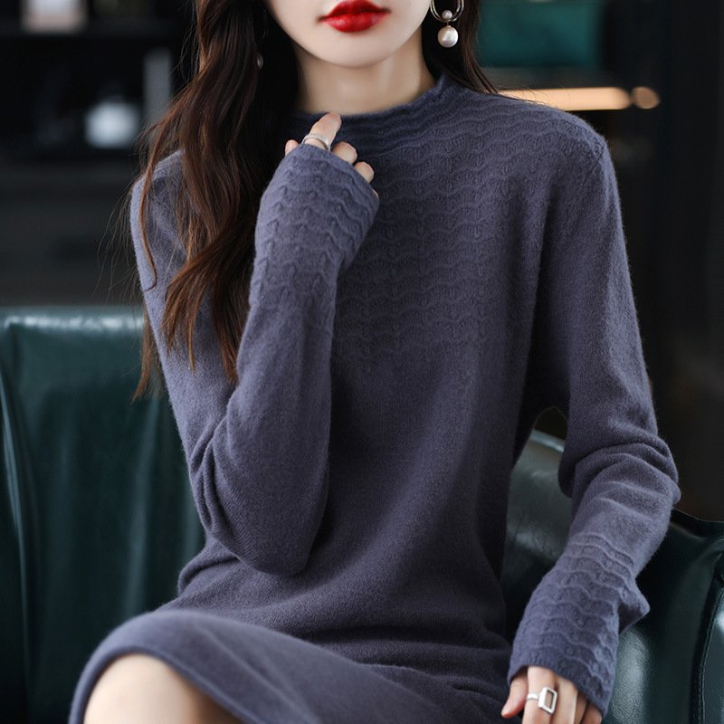 Midlength Knitted Base Sweater Dress - Image 4