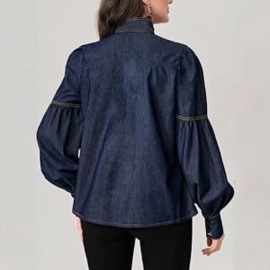 Women's Fashion Bowknot Design Turtleneck Shirt