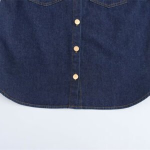 Soft Pocket Trim Button Denim Shirt