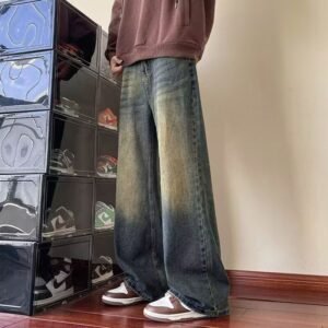 Vintage High-street Straight-leg Loose Wide-leg Jeans