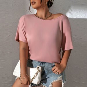 Women's Loose Casual Round Neck Versatile Knit Top