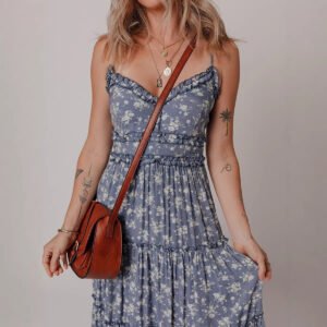 Slimming Cinched-waist Slip Dress With A Casual Floral Print For Women
