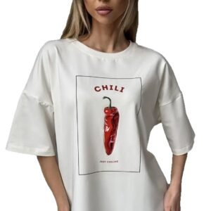 Minimalist Niche Sweet-and-cool Chili-print Versatile Top