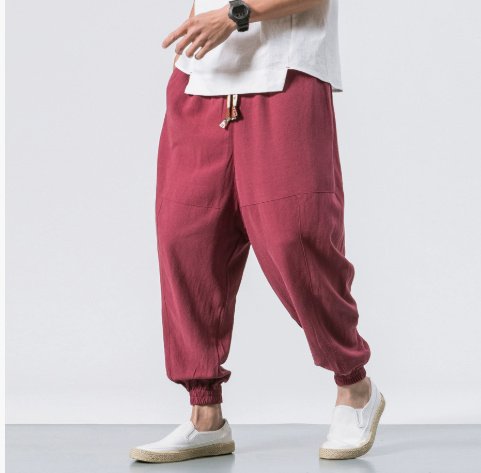 Chinese Style Harem Pants Men Streetwear Casual Joggers Mens Pants Cotton Linen Sweatpants Ankle-length Men Trousers M-5XL - Image 6