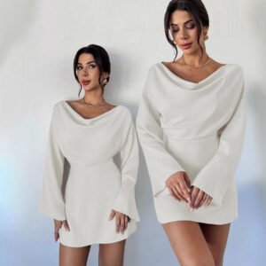 New Stylish And Elegant Long-sleeve Patchwork Dress