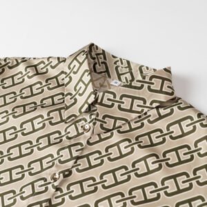 Women's Satin-textured Retro Chain Print Loose Shirt