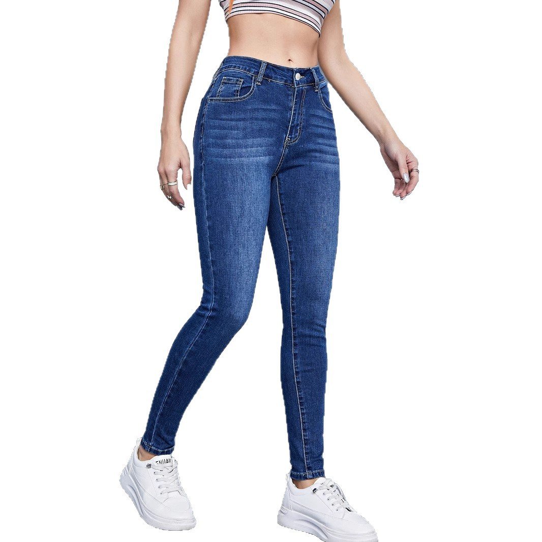 High-waisted Form-fitting Stretchy Skinny Pants In European And American Styles - Image 4