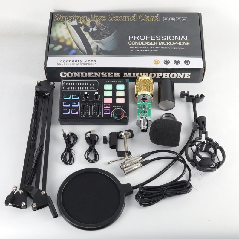 48v Large Shock Film English Sound Card Mobile Live Streaming Anchor Full Set Of Equipment - Image 7