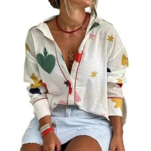 European And American Ladies Long Sleeve Button Shirt