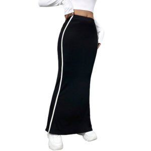 Female Elegant Contrasting Color Design Half Skirt