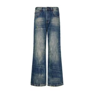 Street Scrape Water Pattern Simple Loose Micro-flared Jeans