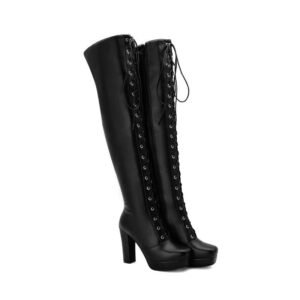 Womens Over-the-knee Boots With Ultra-high Heels And A Square Toe