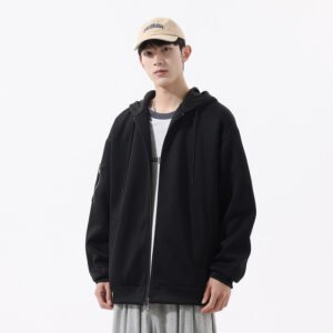 Spring And Autumn Teen Fashion Brand Loose And Hooded Cardigan