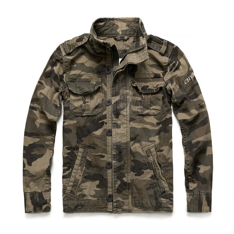 Men's Jacket Autumn Military Workwear Outdoor Mountaineering Denim Coat - Image 9