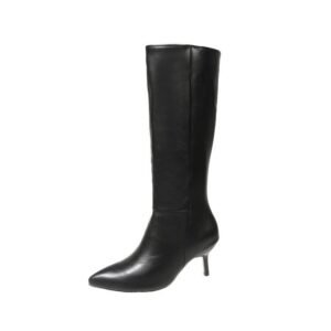 Pointed-toe Stiletto-heel PU Leather Over-the-knee Boots