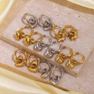 Stylish Detachable Heart-shaped Hoop Earrings With A Premium Feel