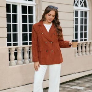 Women's Casual Solid-Color Corduroy Blazer