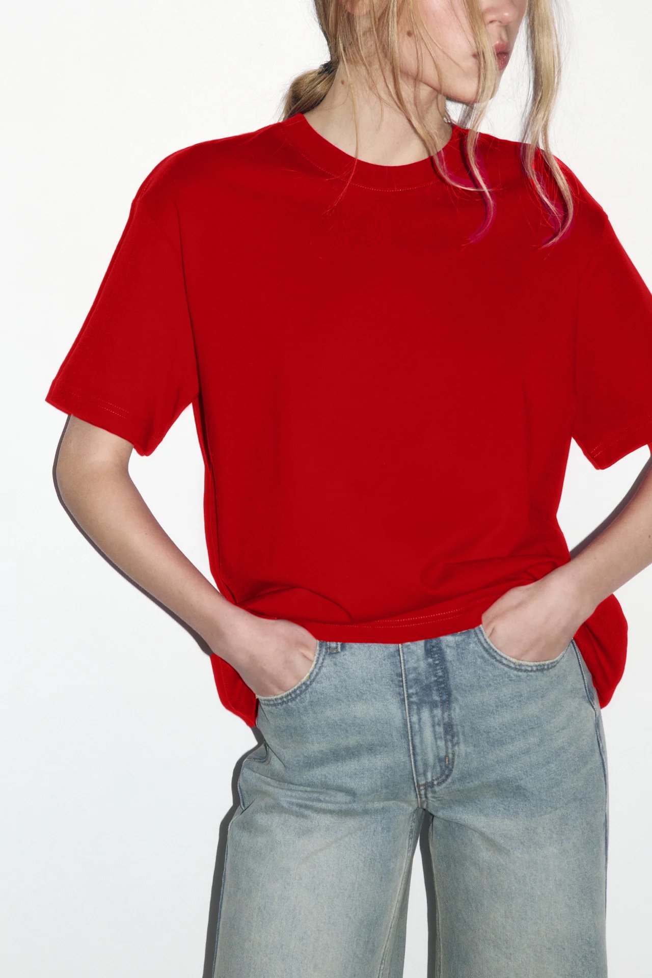 Arrival Cotton Crew-Neck Solid-Color Versatile T-Shirt - Image 9