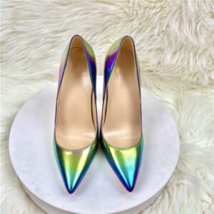 New Colorful Sheepskin High Heels Women's 12CM Pointed Stiletto Heel