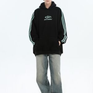 Worn Looking Washed-out Blue Jeans Loose Straight Trousers