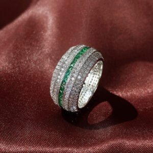 Affordable Luxury Contrasting Colors Zircon Ring For Fashion-Forward Couples With A Unique Refined Vibe