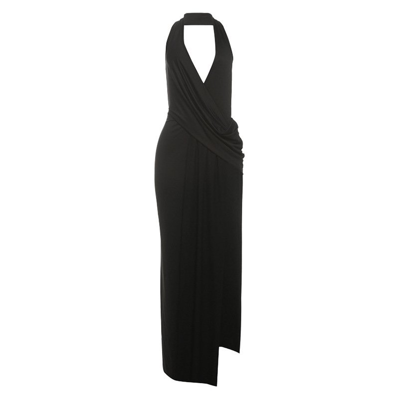 Strapless Backless Deep-V-neck Sexy Slit Dress - Image 6